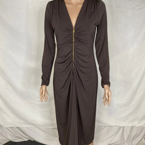 Michael Kors | Dresses | Michael Kors Womens Ruched Stretch Matte Jersey  Midi Dress | Poshmark